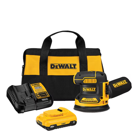 DeWalt DCW210Q1 20V MAX XR Brushless 5 Inch Variable-Speed Random Orbital Sander Kit for Efficient, Smooth Finishing