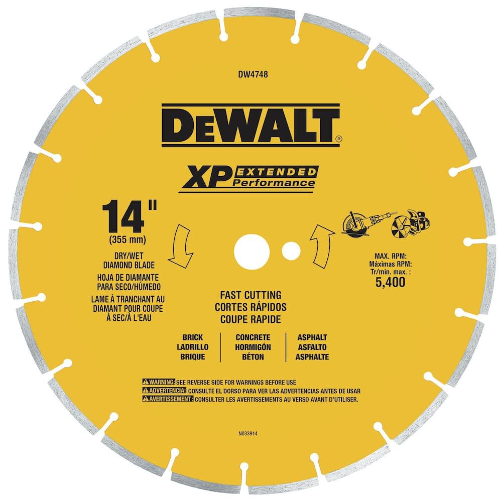DEWALT DW4748 XP Segmented Diamond Blade