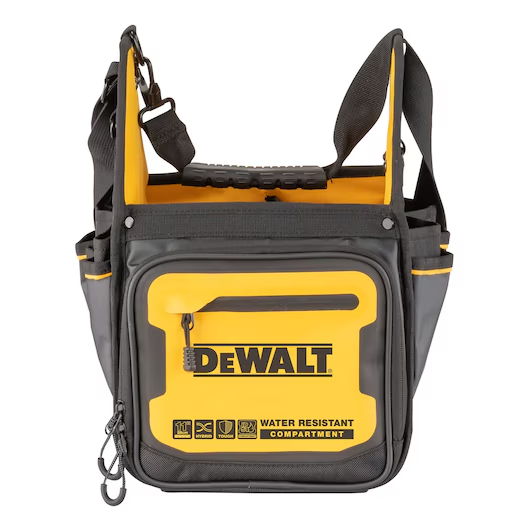 DeWalt DWST560105 11 Inch Pro Electrician Tote with Water Resistant Compartment and Durable Base for Jobsite Use