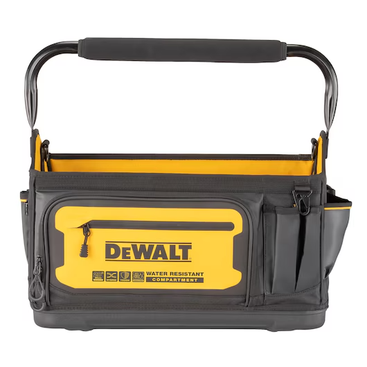 DeWalt DWST560106 20 Inch Pro Tool Tote with Water Resistant Compartment and Durable Base for Jobsite Protection