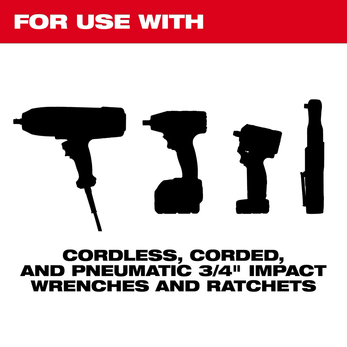 Milwaukee 49-66-7020 SHOCKWAVE Impact Duty 6 Point Deep Socket Set – 3/4 in Drive – 8 Piece image 3