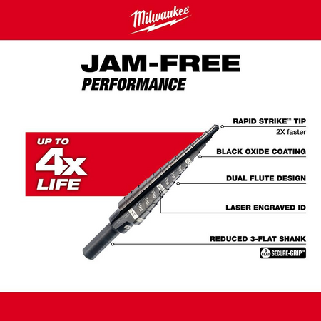 Milwaukee 48-89-9201 #1 Step Drill Bit 1/8" - 1/2" image 2