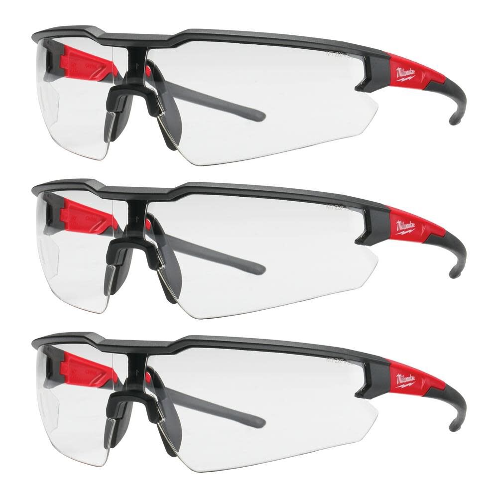 Milwaukee 48-73-2052 3 Pack Safety Glasses Clear Anti-Scratch – ANSI Z87.1 Protective Eyewear