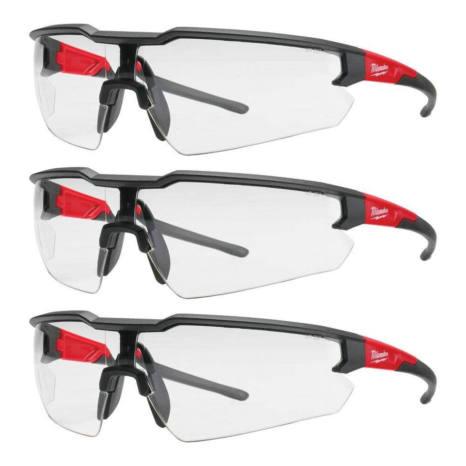 Milwaukee 48-73-2052 3 Pack Safety Glasses Clear Anti-Scratch – ANSI Z87.1 Protective Eyewear