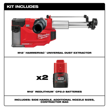 Milwaukee M12 HAMMERVAC Universal Dust Extractor image 3