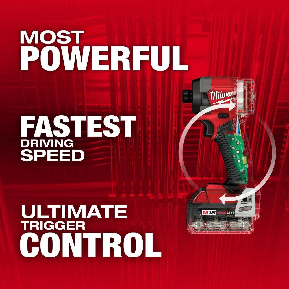 Milwaukee 2953‑22 M18 FUEL 1/4″ Hex Impact Driver Kit Compact High-Speed Cordless Driver image 4