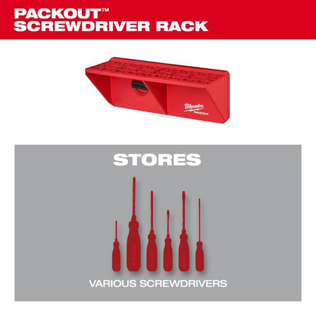 Milwaukee 48-22-8341 PACKOUT Screwdriver Rack – Modular Wall & Tool Box Storage Organizer image 2