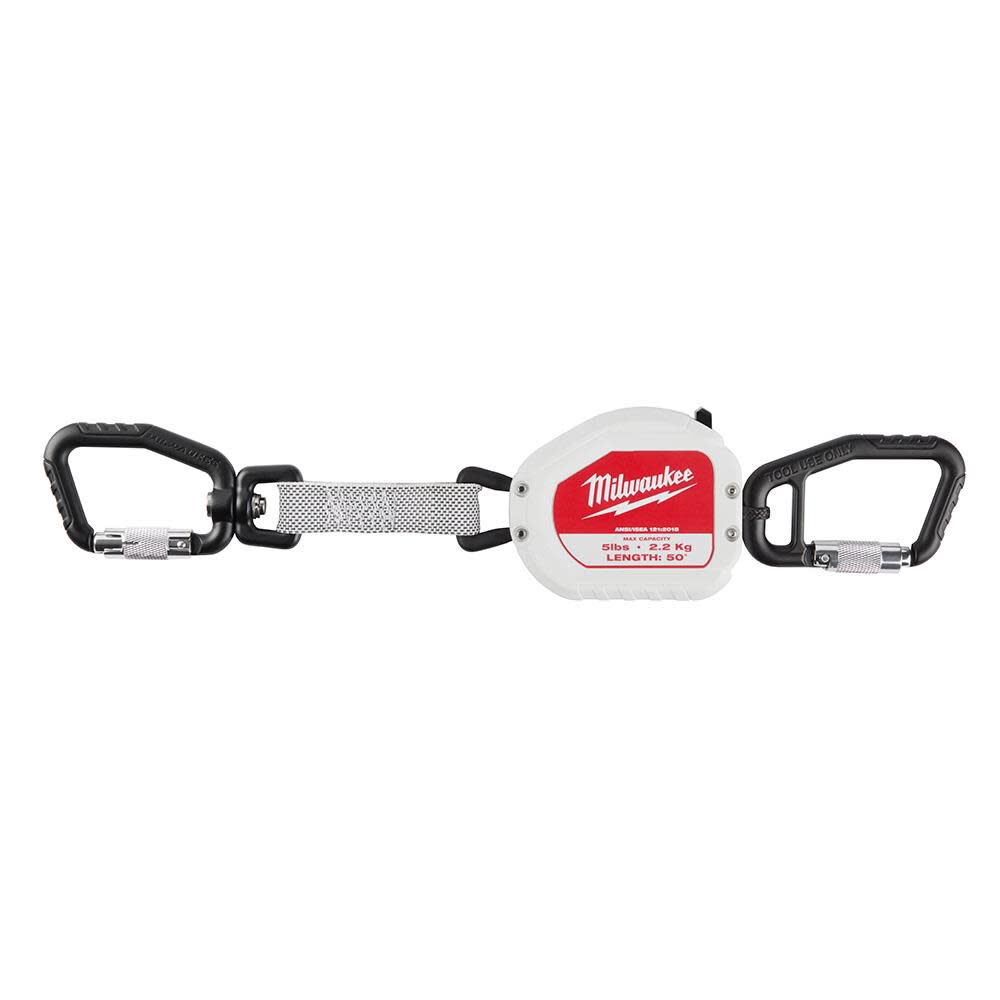 Milwaukee 48-22-8825 Retractable Tool Lanyard 5lb 50in ANSI 121-2018 Compliant