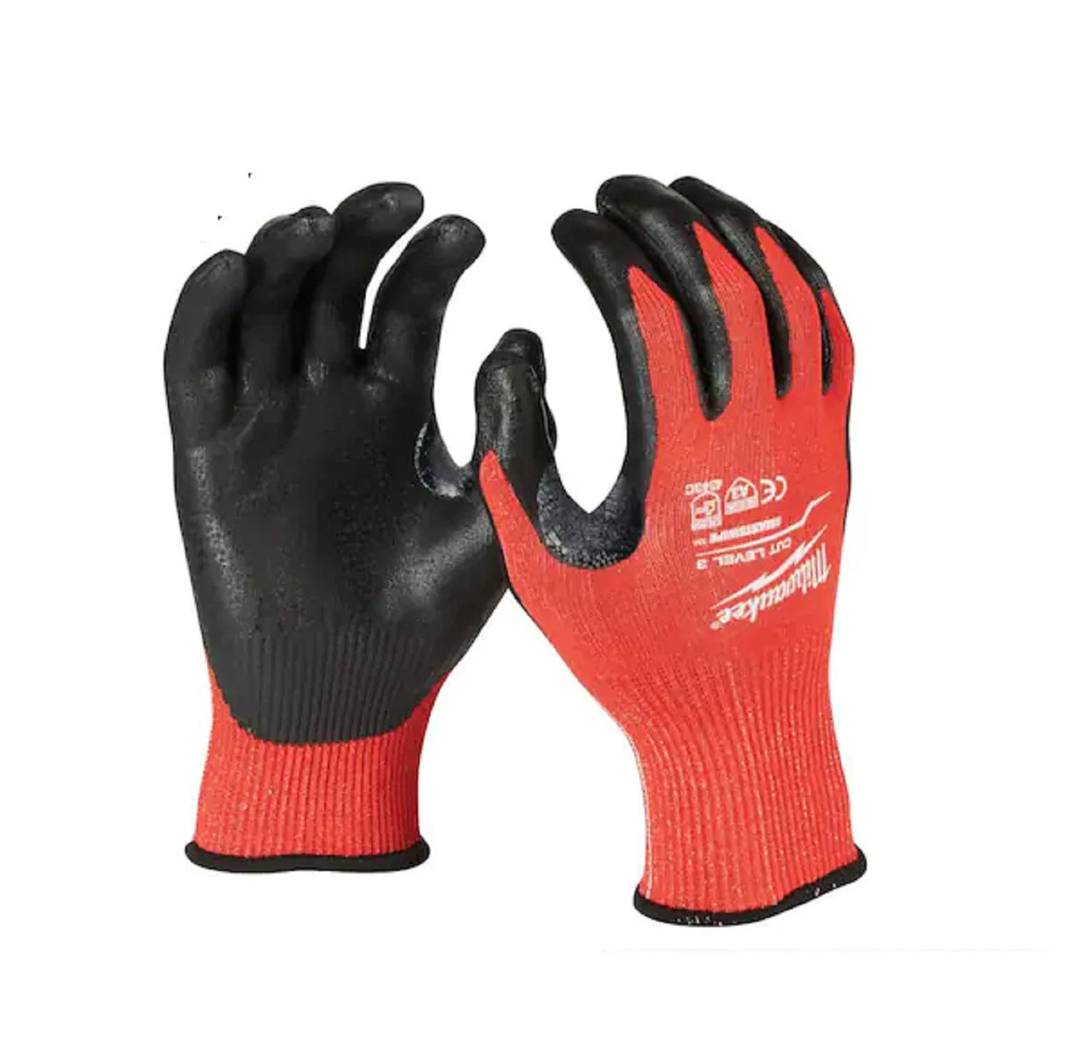 Milwaukee 48-22-8933B X-Large Red Nitrile Level 3 Cut Resistant Dipped Work Gloves