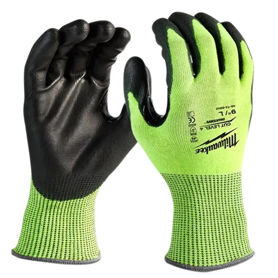 Milwaukee 48-73-8932 Cut Level 3 High Visibility Work Pack of 12 Gloves Large