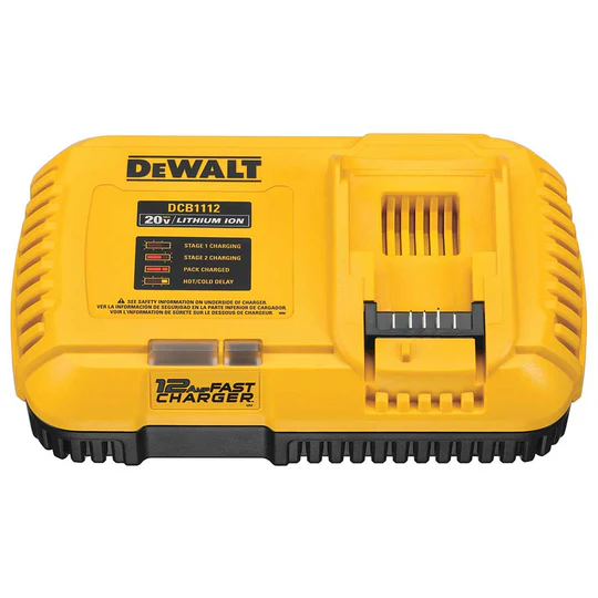 DeWALT DCB1112 12 Amp Double Insulated Design Fast Charger tool king DeWALT DCB1112 12 Amp Fast Charger with Double Insulated Design and Fan Cooling for 20V MAX and FLEXVOLT Batteries