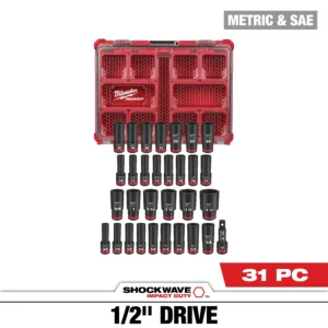 31PC SHOCKWAVE Impact Duty Socket 1/2” Drive Set with PACKOUT – ToolKing.com