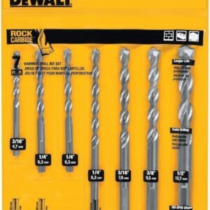 DEWALT Masonry Drill Bit Set, Percussion, Concrete & Block, 7-Piece (DW5207) – ToolKing