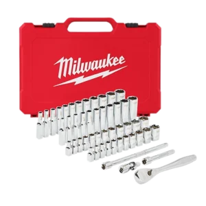 Milwaukee 1/4" Drive 50pc Ratchet & Socket Set - SAE & Metric | Toolking.com