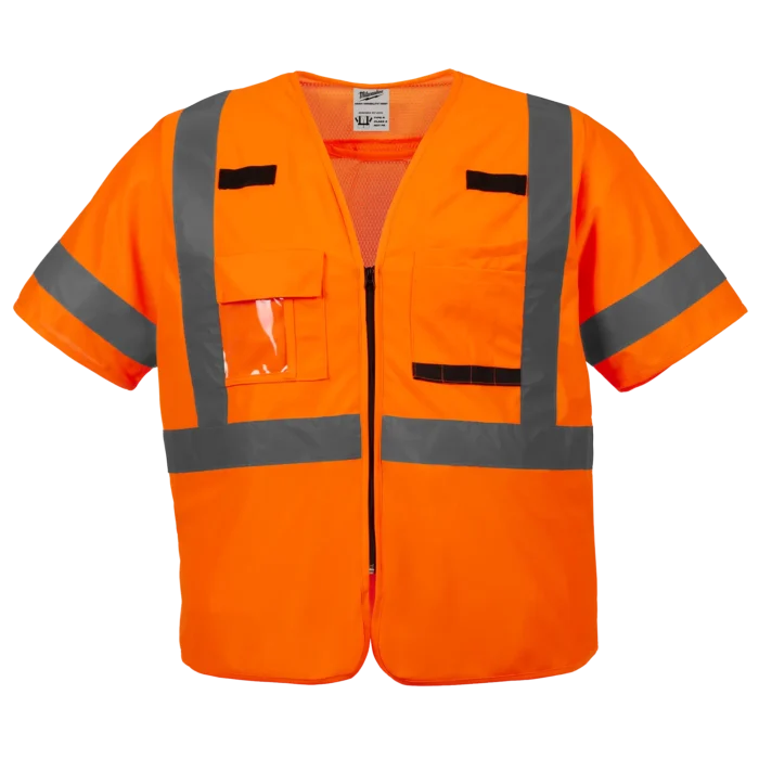 Milwaukee Class 3 High Visibility Orange Safety Vest - 4XL-5XL ToolKing